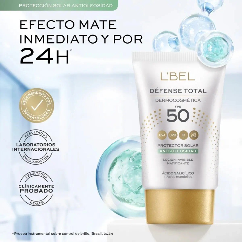 Protector Solar Defense Total Anti Oleosidad Bel Fps