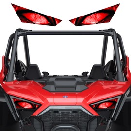 AMR Racing UTV SXS - calcomanía calcomanía para faros delanteros compatible con Polaris RZR Pro XP 20-23, color rojo corrupto