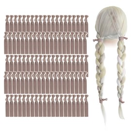 MEEDEE 100 Pack Taupe Hair Ties - Soft Elastic Ribbon, No Crease, Decorative Knotted, No Damage Pony Tails, Ouchless, Yoga Hair Ties