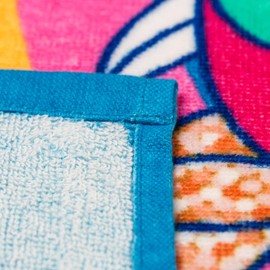 Beachland Happy Unicorn - Toalla de playa de 76 x 152 cm, 100% algodón, colores arcoíris (unicornio arco iris, una toalla)