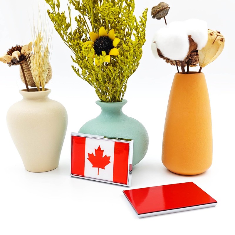 Perdecor Canada Flag Sticker Emblem Canadian Decal Car Chrome Flags,