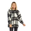 Mud Pie Highland Plaid Womens Oversized Shacket, Black, X-Large
