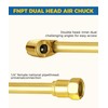 iolory Automotive Brass Air Chuck Set,2-Way Connection Heavy Duty Air