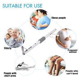 Long Handled Toenail Clippers Wide Jaw Opening, For Thick Nails, For the Seniors, Fat, Disabled with Arthritis, Easy Reach Pedicure Auxiliary Tools(Include 2 Nail Cutter) (XS-Length 19.68Inch)