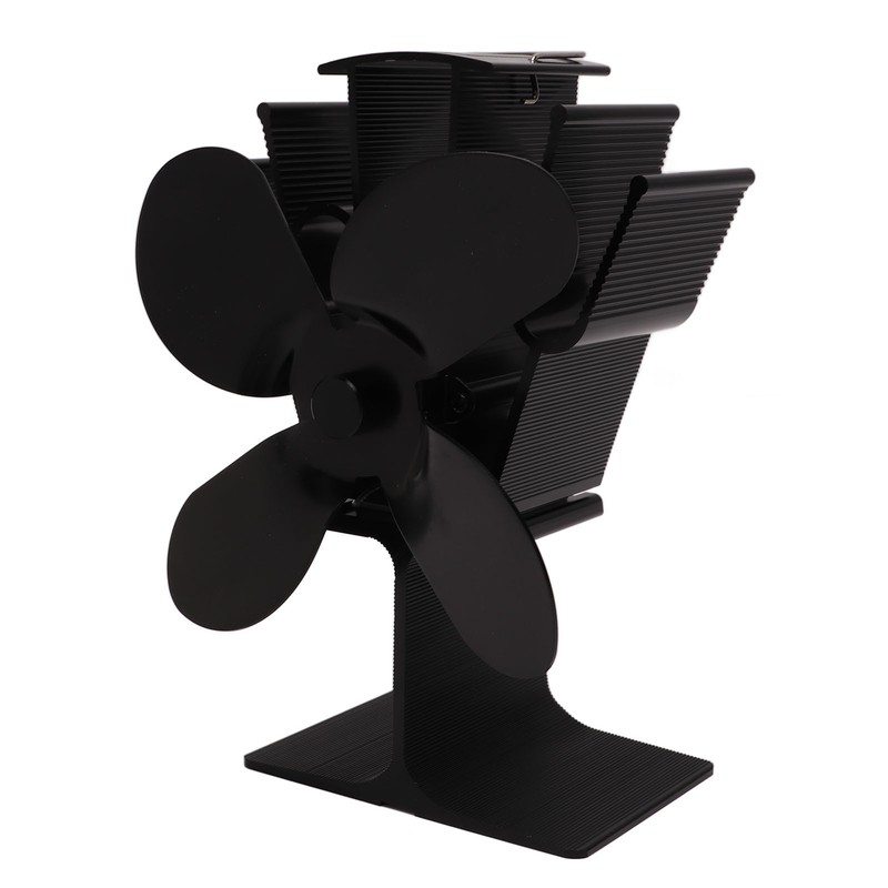 Heat Powered Fireplace Fan 4 Blades Aluminum Alloy Stove Fan