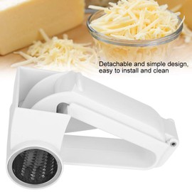 Rotary Cheese Grater, Stainless Steel, Manual Speed, All-purpose Slicer, Nut Mill, Vegetable Cutter, Shredder for Cheese Salad (White)