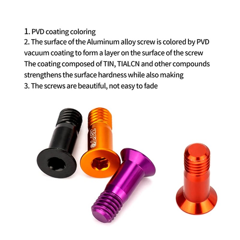 ANCLLO 4 Pcs Aluminum Alloy Bicycle Rear Derailleur Bolt Titanium