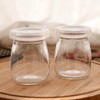 Dailydanny 6 Pcs Yogurt Pudding Jars Bottles With Plastic Lids