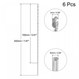 sourcing map HSS Twist Drill Bits (High Speed Steel) Extra Long Spiral Drill Bits 3 mm Diameter 200 mm Pack of 6
