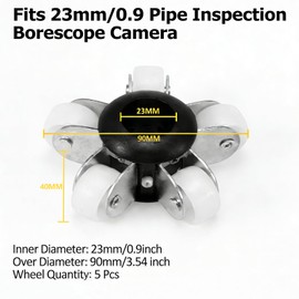 Sewer Camera Guide Wheel, 23mm 0.9" Roller Skid for Pipeline Inspection