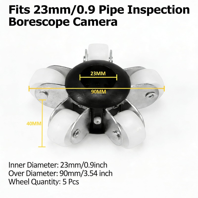 Sewer Camera Guide Wheel, 23mm 0.9" Roller Skid for Pipeline