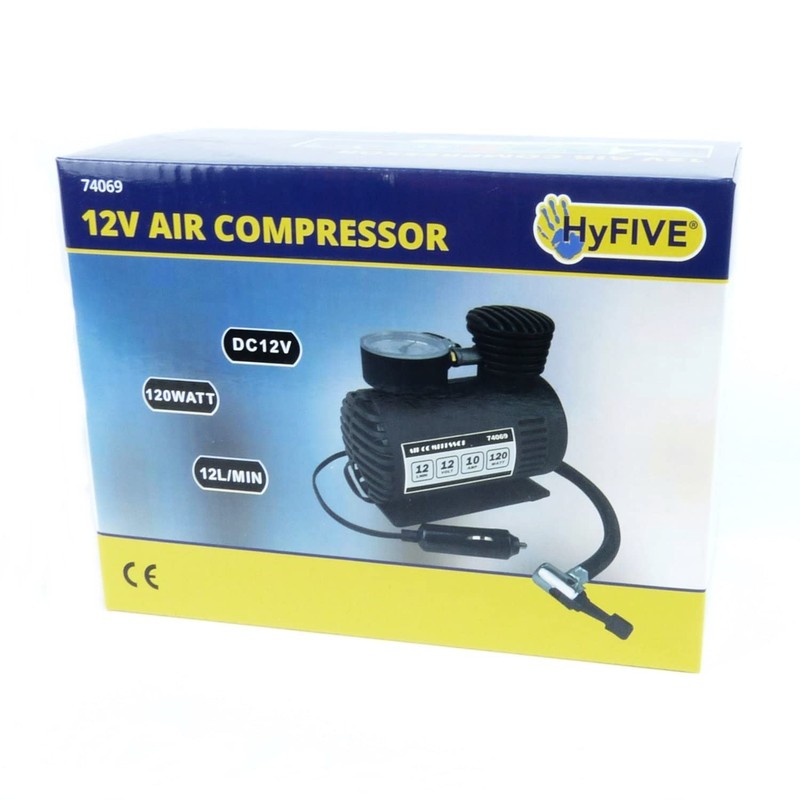 Hyfive Tyre Compressor Pump 12V DC Car and Bike Inflator