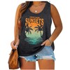 Plus Size Sun Salt Sand Coconut Tree Tank Tops Women