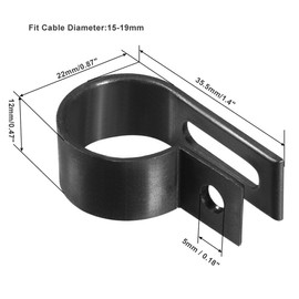 TA-VIGOR 50Pcs Nylon R-Type Cable Clamp Clips, 15-19mm Plastic Cable Clamp Assortment Kit Fastener, Plastic Wire Clamp Clips for Electrical Cable Wire Conduit Cable Management, Black R19
