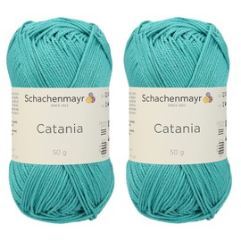 [Juego de 2 madejas] Catania Yarn Schachenmayr Originals 100% algodón mercerizado, total 3.5 onzas, cada uno 1.7 onzas (50 g) / 136 años (125 m) Amigurumi Yarn Fine-Sport 2 (253 jade)