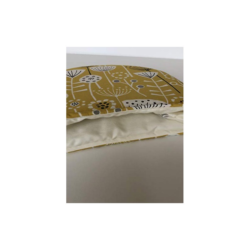 CUSHIONS2U Handmade Scandi Style Bergen Ochre Yellow, Grey Large Tea