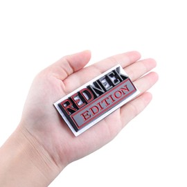 Pack of 2 Redneck Edition Emblem Car Truck Replacement for Universal Vehicle Car Truck SUV (Black Red)