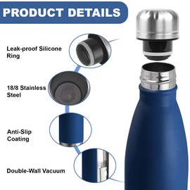 Drinking Bottle, 750 ml Stainless Steel, BPA-Free, Children's Drinking Bottle, Cold 24 Hours & 12 Hours Warm, Water Bottle, Double-Walled, Leak-Proof, Thermos Flask for Hiking, Travel, Camping
