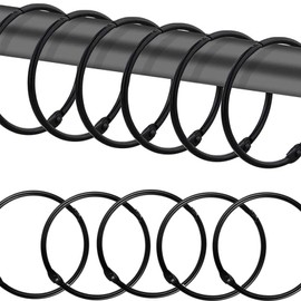 20Pack Shower Curtain Rings,Rust Proof Decorative Metal Circular Shower Curtain Hook, Used for Shower bar, Curtain bar(Black)