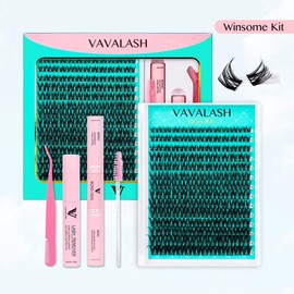 VAVA BEAUTY Misty Kit Clusters, DIY Lash Extension Springtok Bond&Seal, Tweezer, Remover For Girl at Home Makeup Cosmetic - Individual Eyelash Extensions:_Diva Kit