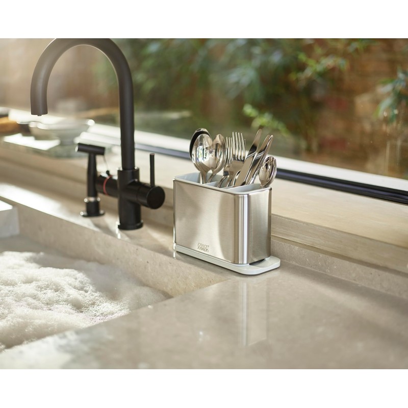 Joseph Joseph Surface Kitchen Sink Silverware Drainer, Utensil Cutlery and