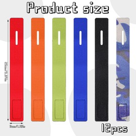 ZFRITP Rod Bands, Pack of 12 Fishing Rod Straps, Fishing Rod Belts, Fishing Rod Belts, 6 Colours, Fishing Rod Straps, Elastic Rod Band, Velcro Straps with Buckle for Fishing Rods (30 cm)