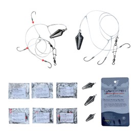 Made in USA Bottom Fishing Rig Kit – All-in-One Saltwater & Freshwater Hand-Tied Fishing Rigs with Japanese Maruseigo Hooks, PE Leader Line, Weights – Catfish, Flounder, Snapper,Cod,Walleye,Blackfish