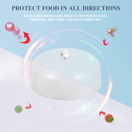 BESTonZON Soporte de acrílico para tartas con cubierta de cúpula 9 platos multifuncionales para servir y platos para tartas, cubierta de alimentos a prueba de alimentos, soporte para pasteles, ensalada, plato, ponchero, plato de desierto, plato de sala