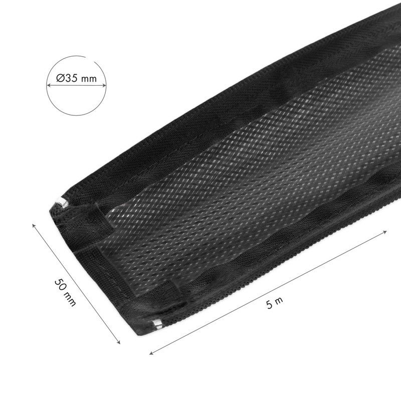 LogiLink KAB0082 Cable Sleeve with Zip, Diameter 30 mm, Colour: