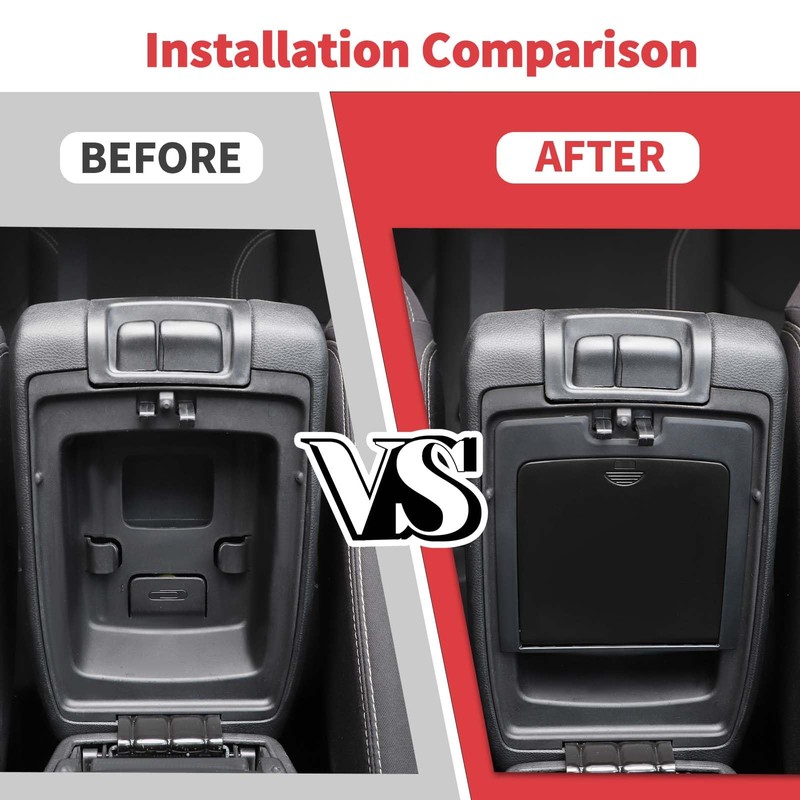 Jimen Armrest Hidden Storage Box Compatible with Jeep Wrangler JK