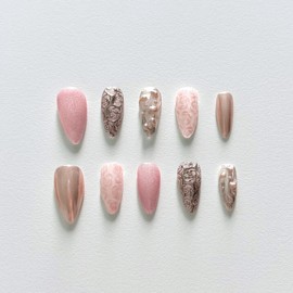 [Bloom] Handmade nail tips - Almond / [개화 Bloom] 수제네일팁 - 아몬드