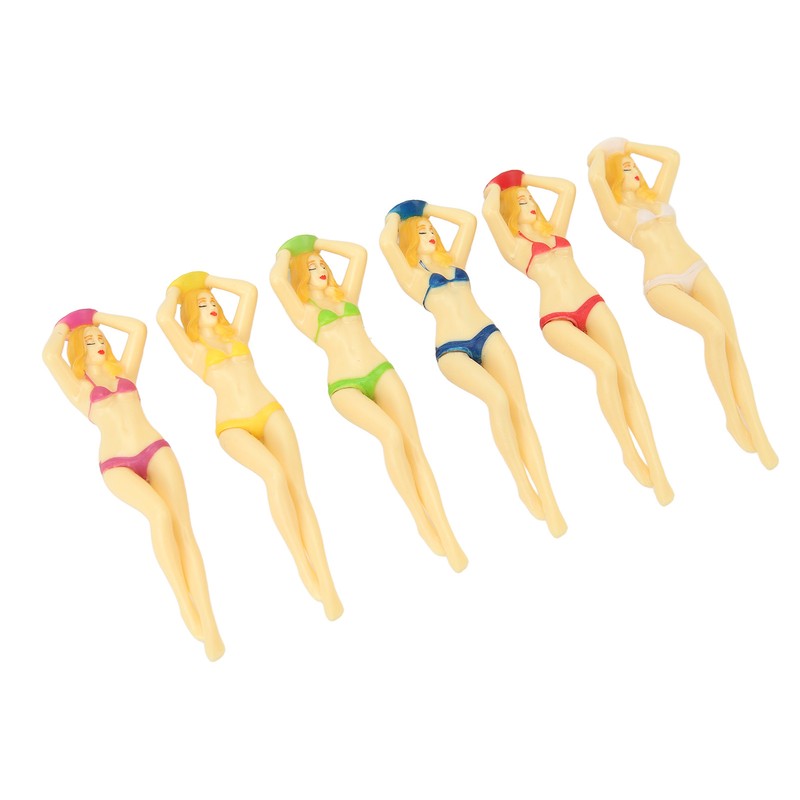 6PCS Funny Golf Tees Plastic Lady Bikini Girl Golf Tees