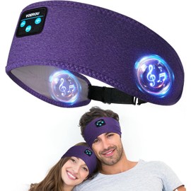 Voerou - Auriculares Bluetooth para dormir con diadema – 10 horas ajustables inalámbricos deportivos con sonido de alta fidelidad, regalos tecnológicos para hombres y mujeres que duermen de lado en la oficina, viajes, yoga, entrenamiento, meditación