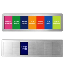 Office Door Signs,7 Options-Do Not Disturb, Out of Office, In a Meeting, Working Remotely,Please Knock, Back Soon, Come in Welcome Privacy Door Signs Available and Away for Conference Room & Meeting