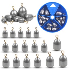 Fishing Weights Sinkers Kit 17pcs Bass Casting Sinker Iron Weights Assortment Drop Bell Sinkers Catfish for Saltwater Freshwater
