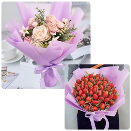 BEISHIDA BEISHIDA 20 PCS Purple Floral Wrap Matte Floral Wrapping Paper Flower Bouquet Wrapping Paper Waterproof Wrap Craft Wrapping Paper for Bouquet Florist Supplies Wedding Floral Graduation