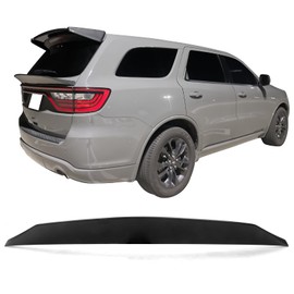 IKON MOTORSPORTS, Trunk Spoiler Compatible with 2014-2026 Dodge Durango, Duckbill Style Matte Black ABS Plastic Rear Trunk Middle Lid Spoiler Wing Lip