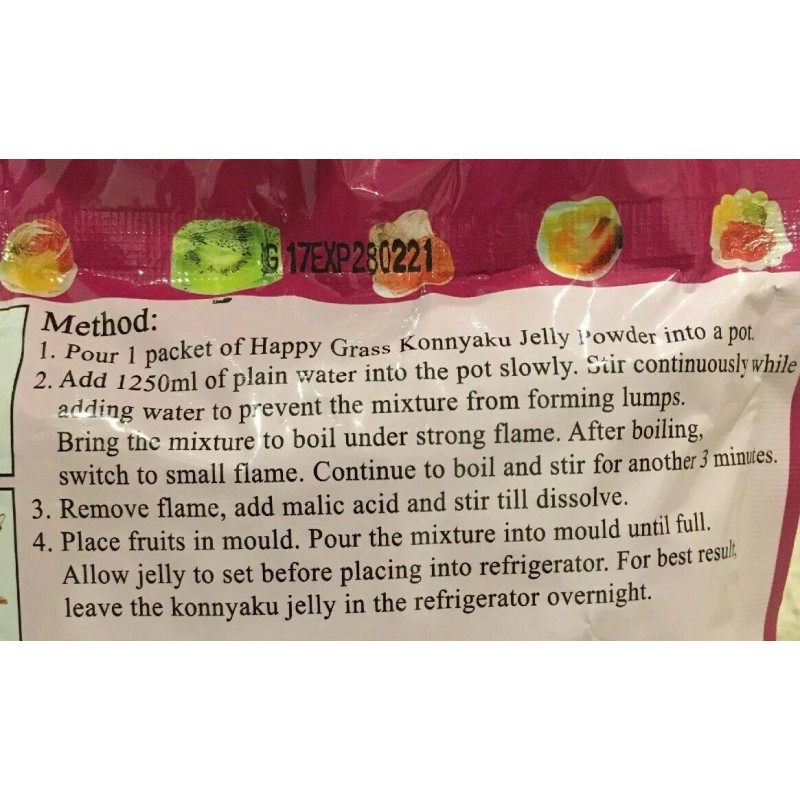 Happy Grass Lychee Konnyaku Crystal Jelly Powder Gelatin Powder SINGAPORE