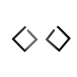 Minimalist Rectangle Dangle Stud Earrings for Women Girls Geometric Big Square Charms Drop Dangling Fashion Lightweight Y2K Party Jewelry Gifts (Black)