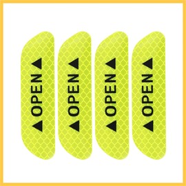 REPAIROCK Car Reflective Stickers Night Visibility Warning Reflective Door Open Sign Tape Universal Adhesive for Auto 9.5 x 2.5cm Yellow 12pcs Auto Replacement Parts