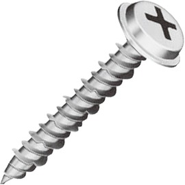 Yamahiro PVW432FS Concrete Screw Biscone Pan Washer (Trivalent Silver) 0.1 x 1.3 inches (4 x 32 mm), Pack of 200
