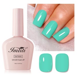 Imtiti Pastell Cyan Gel-Nagellack, 1Pcs Candy Cyan Soak Off UV LED Gel-Lack, langlebig, Nail Art Maniküre Salon DIY zu Hause für Frühling und Sommer (0.34 Fl Oz-950)