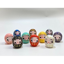 Shigeta Darma, Made in Japan, Takasaki, Home Safety, Good Luck, Good Luck, Good Luck, Good Luck, Prayer, Figurine, Traditional Crafts, Height 1.8 inches (4.5 cm), Set of 10 10 Colors