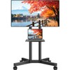 Rfiver Rolling TV Stand with Laptop Shelf, Mobile TV Stand