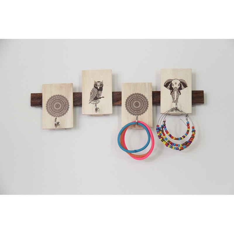 IVEI Mandala Project Animal Key Holder - Solid Wood Key