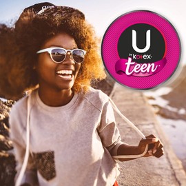 U by Kotex Teen Ultra Thin Feminine Pads with Wings, Extra Absorbency, Unscented, 14 Count (Pack of 4) i.e. 56 Count - Packaging May Vary