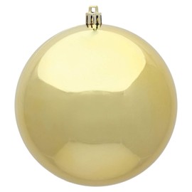 Vickerman 6" Gold Shiny Ball Ornament, 4 per Bag