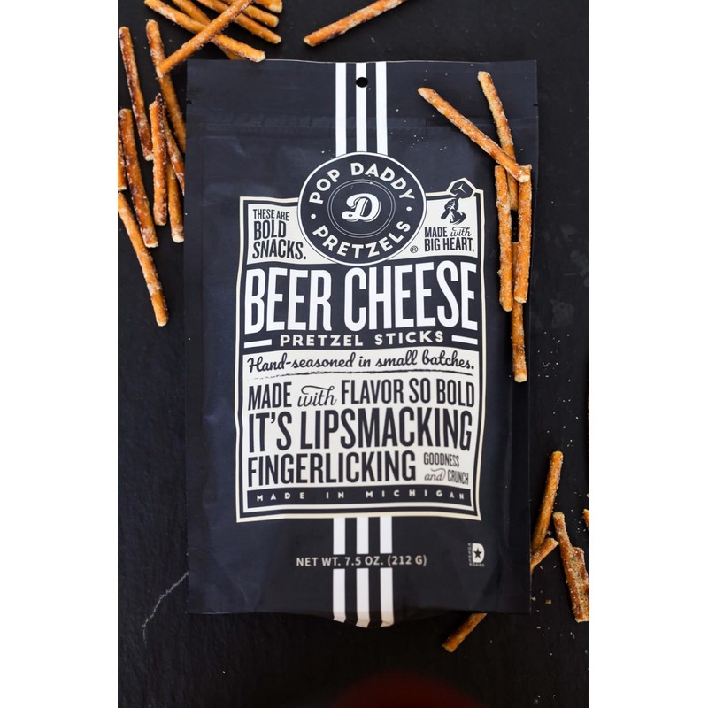 Pop Daddy Flavored Pretzels Sticks, Healthy Gourmet Pretzels Snacks, 7.5oz