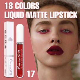 evpct CmaaDu 1Pcs Wine Red Liquid Matte Lipstick Lipgloss Set for Women, labiales mate 24 horas originales matte larga duracion 24 Hour Lipstick Lip Stains Long Lasting Waterproof 24, 17#