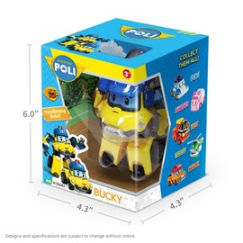 Robocar Poli 4" Transforming Robot Bucky – Emergency Vehicle Action Figures | Rescue Team Playset Gift for Boys & Girls Ages 1–5
